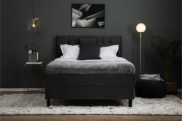 Lucky Komplett Sängpaket 120x200 Polyeter Diamant Sänggavel - Nackkudde Liten Svart/Grå - Products - Möbler - Säng - Enkelsäng