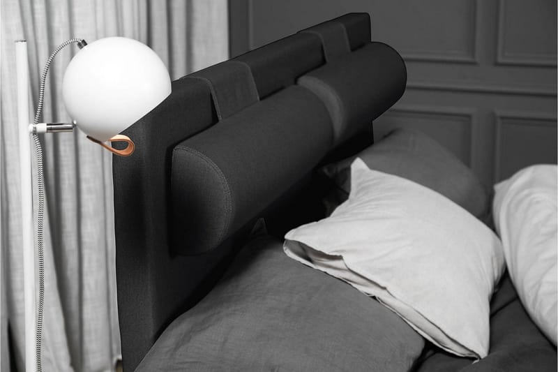 Lucky Komplett Sängpaket 140x200 Skum Slät - Nackkudde Liten Svart/Grå - Products - Möbler - Säng - Kontinentalsäng