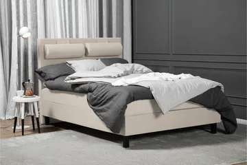 Lucky Komplett Sängpaket 140x200 Skum Slät Sänggavel - Beige - Products - Möbler - Säng - Kontinentalsäng