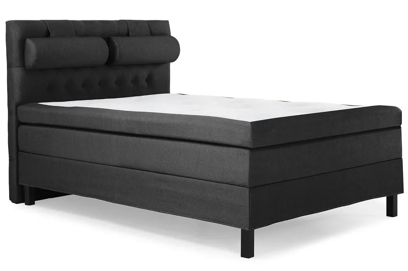Lucky Komplett Sängpaket 140x200 Polyeter Diamant Sänggavel - Nackkudde Stor Svart/Grå - Products - Möbler - Säng - Kontinentalsäng