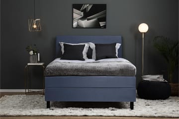 Lucky Komplett Sängpaket 140x200 Polyeter Slät Sänggavel - Nackkudde Stor Mörkblå - Products - Möbler - Säng - Kontinentalsäng