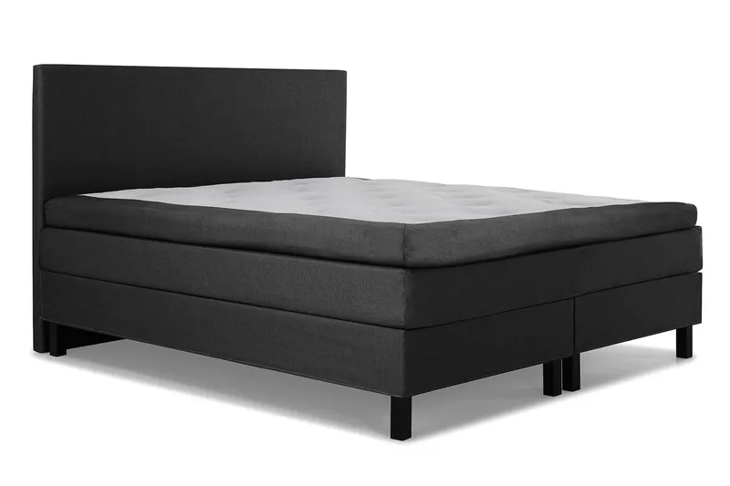Lucky Komplett Sängpaket 180x200 Latex Slät Sänggavel - Svart/Grå - Products - Möbler - Säng - Kontinentalsäng