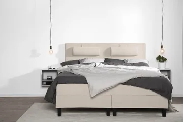 Lucky Komplett Sängpaket 180x200 Memory Slät Sänggavel - Nackkudde Liten Beige - Products - Möbler - Säng - Kontinentalsäng