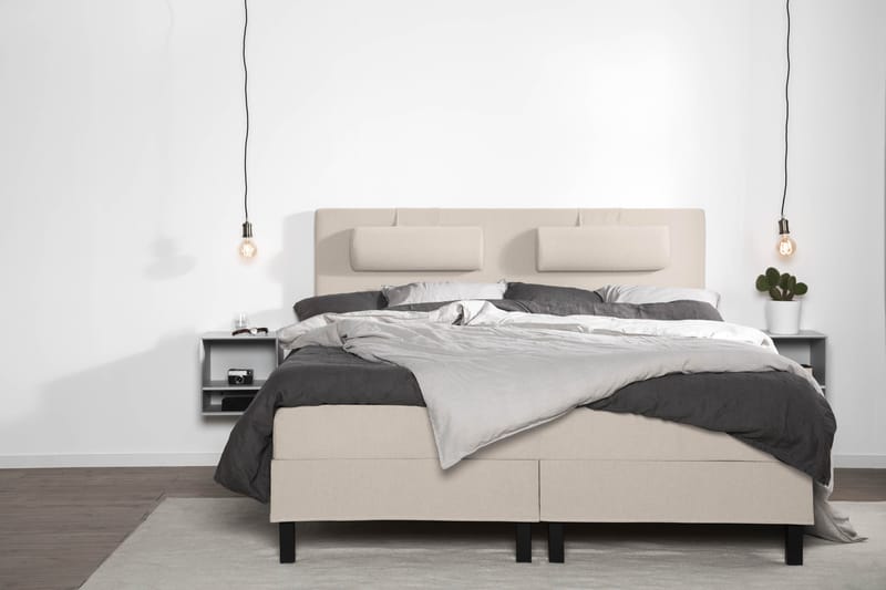 Lucky Komplett Sängpaket 180x200 Memory Slät Sänggavel - Nackkudde Liten Beige - Products - Möbler - Säng - Kontinentalsäng