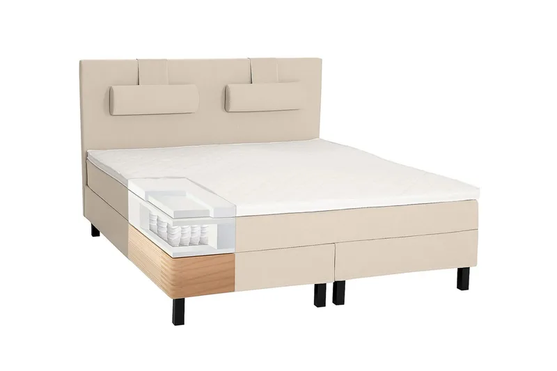 Lucky Kontinentalsäng 180x200Memory - Beige - Products - Möbler - Säng - Kontinentalsäng