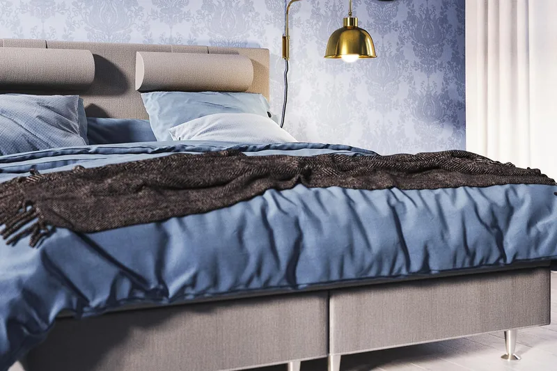 Meja Kontinentalsäng 160x200 - Ljusgrå - Products - Möbler - Säng - Kontinentalsäng