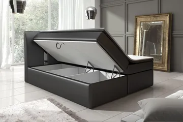 Modena Sängpaket 160x200 med Förvaring Slät Gavel - Svart - Products - Möbler - Säng - Säng med förvaring