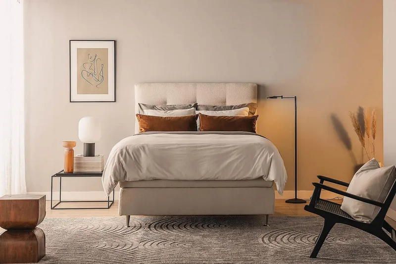 Oslo Lyx Kontinentalsäng 120x200 cm - Ljusbeige - Products - Möbler - Säng - Kontinentalsäng