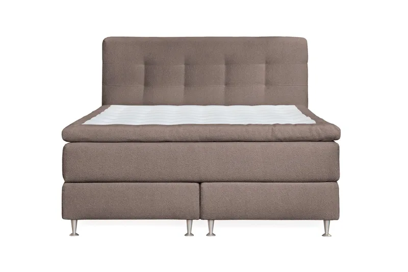 Oslo Lyx Kontinentalsäng 160 knappar loop 8, Ljusbrun