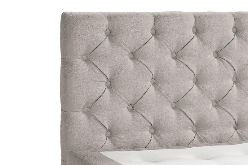 Oslo Lyx Sängpaket Boucle 120x200 Djuphäftad gavel - Grå - Products - Möbler - Säng - Kontinentalsäng