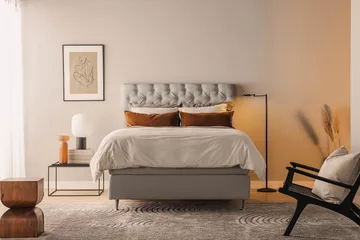 Oslo Lyx Sängpaket Boucle 120x200 Djuphäftad gavel - Grå - Products - Möbler - Säng - Kontinentalsäng