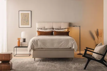 Oslo Lyx Sängpaket Kontinentalsäng 120x200 cm - Ljusbeige - Products - Möbler - Säng - Kontinentalsäng
