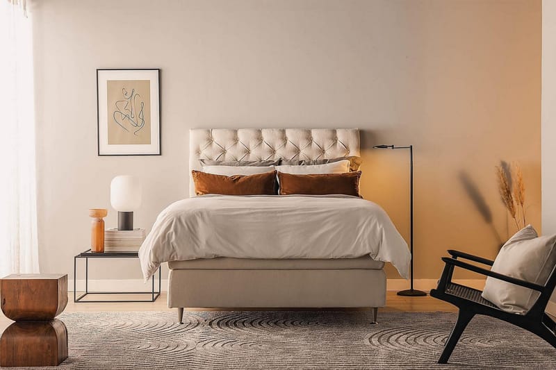Oslo Lyx Sängpaket Kontinentalsäng 140x200 cm - Ljusbeige - Products - Möbler - Säng - Kontinentalsäng