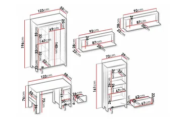Rathmore Möbelset För Sovrum - Svart - Products - Möbler - Säng - Möbelset för sovrum
