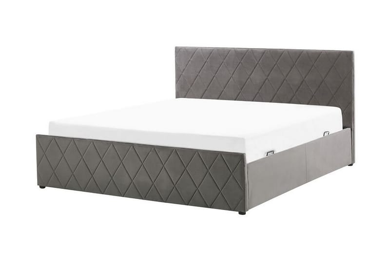 Rochefort Förvaringssäng 140x200 cm - Sammet/Grå - Products - Möbler - Säng - Säng med förvaring