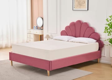 Sängram Saga Sammet 160x200 cm - Rosa - Products - Möbler - Säng - Sängram & sängstomme