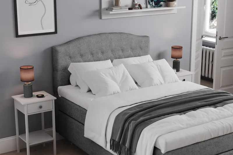 Belda Sänggavel 140 cm Svängd - Grå - Products - Möbler - Säng - Sängtillbehör & sänggavel - Sänggavel