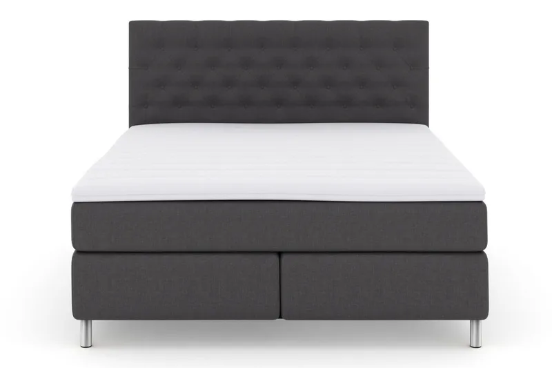 Select No 3 Kontinentalsäng 160x200 Fast/Medium, Mörkgrå/Metall