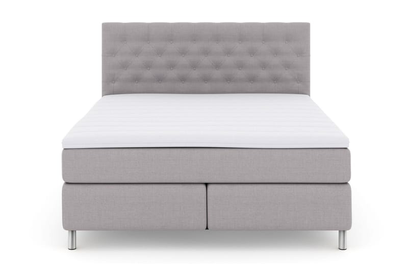 Select No 3 Kontinentalsäng 210x210 Medium, Ljusgrå/Metall