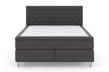 Select No 4 Kontinentalsäng 160x200 Fast/Medium, Mörkgrå/Metall V-Form