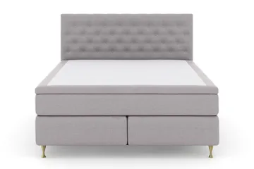 Select No 4 Kontinentalsäng 180x200 Medium, Ljusgrå/Guld