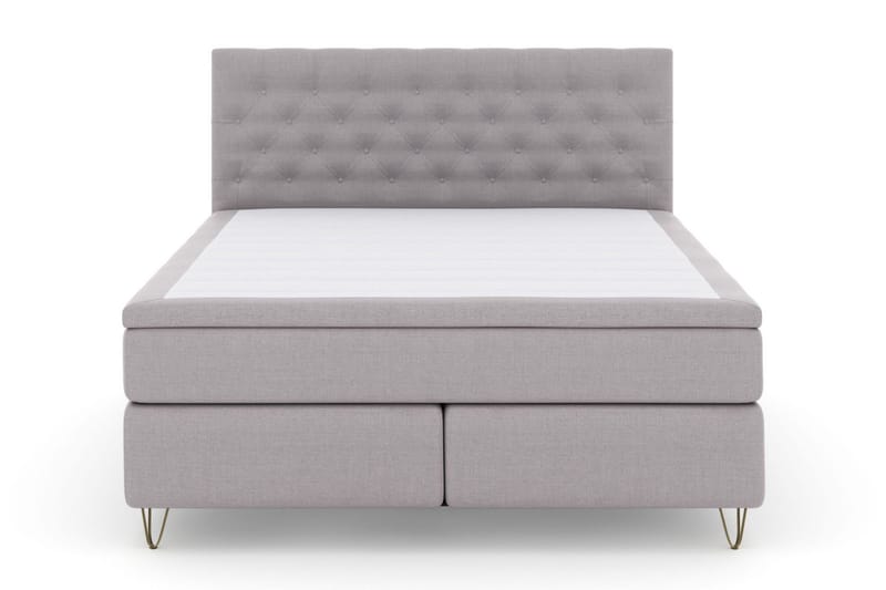 Select No 4 Kontinentalsäng 210x210 Fast, Ljusgrå/Metall V-Form