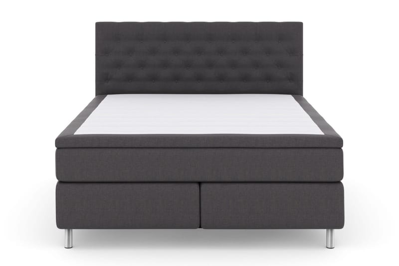 Select No 4 Kontinentalsäng 210x210 Fast/Medium, Mörkgrå/Metall