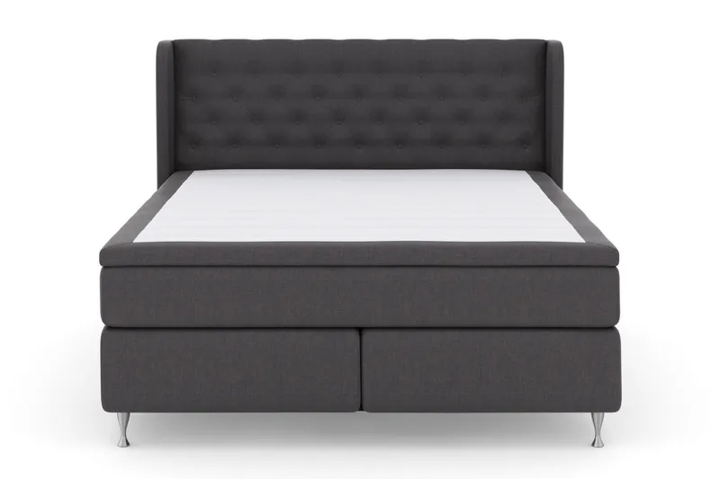 Select No 5 Komplett Sängpaket 160x200 Medium Watergel, Mörkgrå/Silver