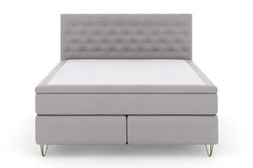 Select No 5 Kontinentalsäng 160x200 Fast/Medium Watergel - Ljusgrå/Metall V-Form - Products - Möbler - Säng - Kontinentalsäng