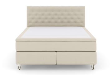 Select No 5 Kontinentalsäng 180x200 Fast Latex - Beige/Metall V-Form - Products - Möbler - Säng - Kontinentalsäng