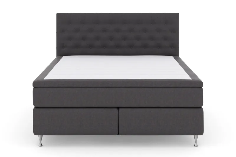 Select No 5 Kontinentalsäng 180x200 Fast Latex, Mörkgrå/Silver