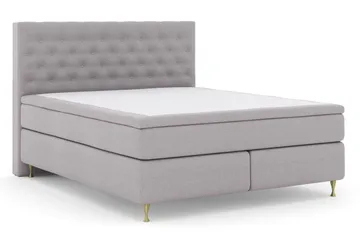 Select No 5 Kontinentalsäng 180x200 Fast/Medium Watergel - Ljusgrå/Guld - Products - Möbler - Säng - Kontinentalsäng