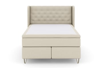 Select No 6 Komplett Sängpaket 140x200 F/M Memory/Pocket - Beige/Metall V-form - Products - Möbler - Säng - Kontinentalsäng