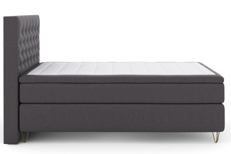 Select No 6 Kontinentalsäng 140x200 F/M Memory/Pocket, Mörkgrå/Metall V-Form
