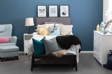 Sundborn Kontinentalsäng 140x200 cm - Grå - Products - Möbler - Säng - Kontinentalsäng