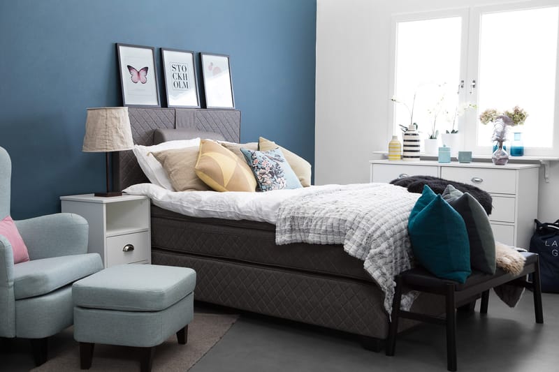 Sundborn Kontinentalsäng 140x200  Grå - Grå - Products - Möbler - Säng - Kontinentalsäng