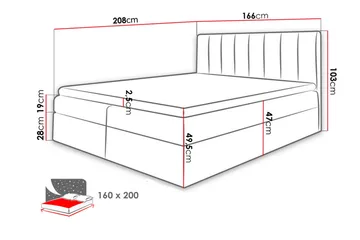Vasil Kontinentalsäng 160x200 - Grå - Products - Möbler - Säng - Säng med förvaring