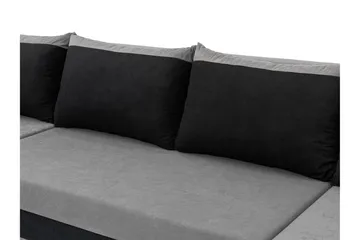 Alvared Soffa Dubbeldivan 4-sits - Svart - Products - Möbler - Soffa - U-soffa