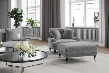 Andrew 3-sits Sammetssoffa - Ljusgrå - Products - Möbler - Soffa - 3 sits soffa