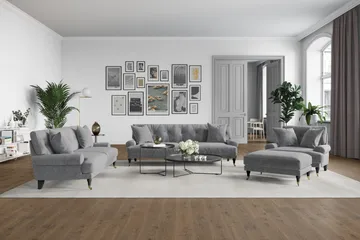Andrew 3-sits Sammetssoffa - Ljusgrå - Products - Möbler - Soffa - 3 sits soffa