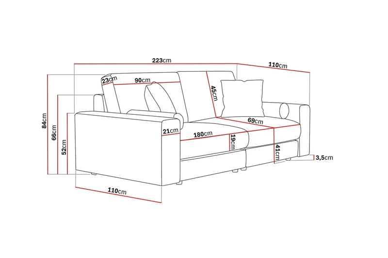 Arken Lyx 3-sits Djup Sammetssoffa - Svart - Products - Möbler - Soffa - 3 sits soffa