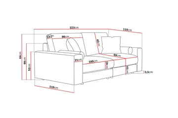 Arken Lyx 3-sits Djup Soffa i Tyg - Brun - Products - Möbler - Soffa - 3 sits soffa