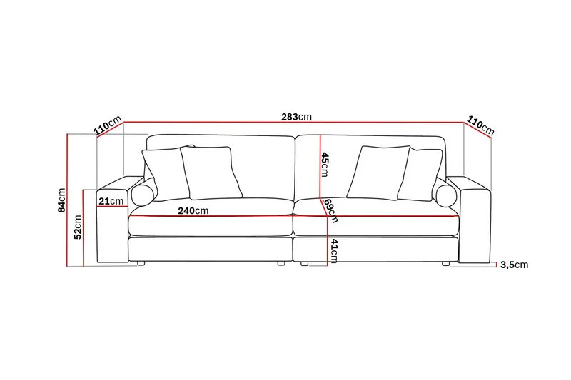 Arken Lyx 4-sits Djup Soffa i Manchester - Beige - Products - Möbler - Soffa - 4 sits soffa