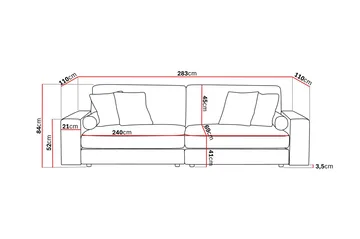 Arken Lyx 4-sits Djup Soffa i Manchester - Greige - Products - Möbler - Soffa - 4 sits soffa