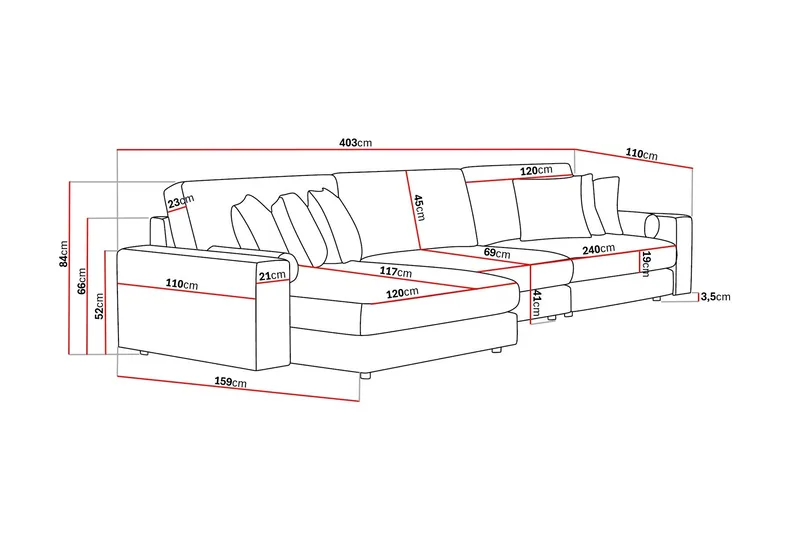Arken Lyx 6-sits Vändbar L-formad Djup Divansoffa i Sammet - Svart - Products - Möbler - Soffa - Sammetssoffa