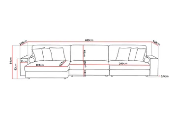 Arken Lyx 6-sits Vändbar L-formad Djup Divansoffa i Tyg - Ljusgrå - Products - Möbler - Soffa - Divansoffa & schäslongsoffa