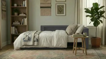 Alnaryd 2-3-sits Bäddsoffa med Fällbart Armstöd - Grå - Products - Möbler - Soffa - Bäddsoffa - 2 sits bäddsoffa