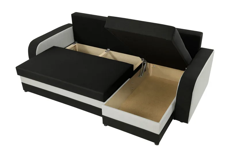 Alvared 3-sits Hörnbäddsoffa Universal - Svart/Grå - Products - Möbler - Soffa - Bäddsoffa - Bäddsoffa divan