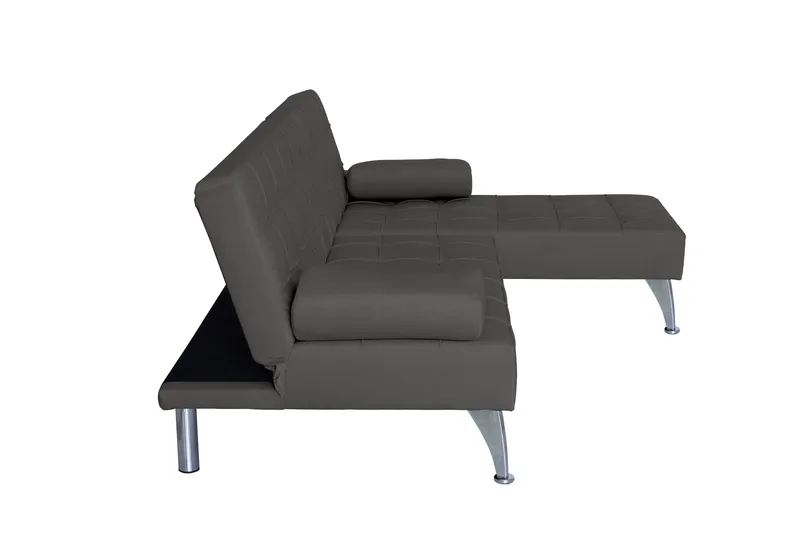 Bäddsoffa med divan brun sammet 198 cm - brun - Products - Möbler - Soffa - Bäddsoffa - Bäddsoffa divan