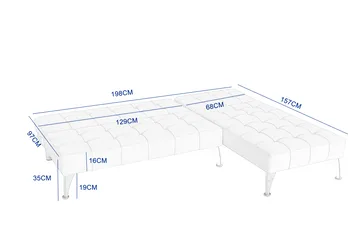 Bäddsoffa med divan brun sammet 198 cm - brun - Products - Möbler - Soffa - Bäddsoffa - Bäddsoffa divan